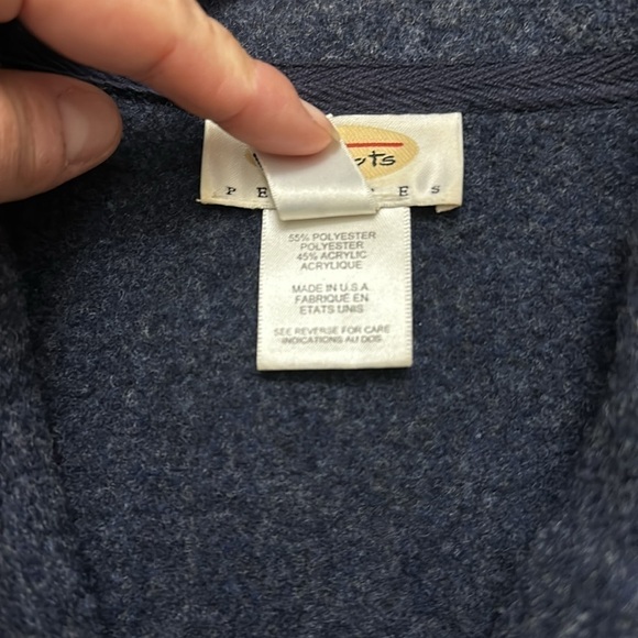 Talbots Medium Petite Zip Up Navy Sweater - Picture 3 of 4